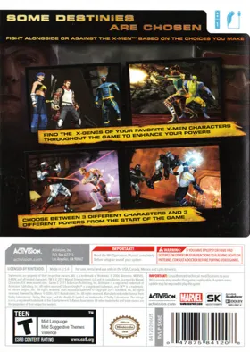 X-Men Destiny box cover back